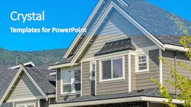  Presentation with house window - Presentation theme consisting of  background and a  colored foreground