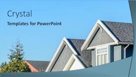  Presentation with house window - Audience pleasing slide deck consisting of roof of the house with nice window backdrop and a light blue colored foreground