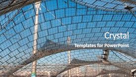  Presentation with olympic - PPT theme enhanced with roof of the olympic stadium in munich background and a teal colored foreground