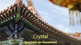  Presentation with roof - Cool new PPT layouts with roof-of-the-pagoda backdrop and a tawny brown colored foreground