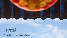  Presentation with roof - Amazing slide set having roof-of-the-pagoda backdrop and a light blue colored foreground