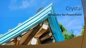  Presentation with korean house - Slide deck consisting of roof-of-traditional-korean-house background and a light blue colored foreground