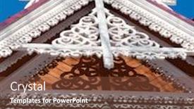  Presentation with roof - Slide deck with roof-of-unique-wooden-house background and a tawny brown colored foreground