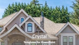  Presentation with house window - PPT theme with top of the house background and a gray colored foreground