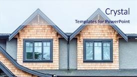  Presentation with house window - Cool new presentation with top of the house backdrop and a sky blue colored foreground