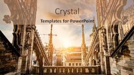  Presentation with roof - PPT layouts having roof-terraces-of-the-famous background and a coral colored foreground