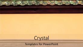  Presentation with japanese - Colorful PPT theme enhanced with roof tile mock up template backdrop and a yellow colored foreground