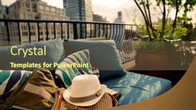  Presentation with new york city - Presentation design with roof-top-terrace-in-new background and a tawny brown colored foreground