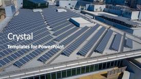  Presentation with solar power plant - Cool new slide deck with roof top with solar power backdrop and a gray colored foreground