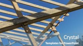  Presentation with roof - Beautiful PPT theme featuring roof truss of a new backdrop and a teal colored foreground