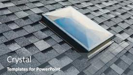  Presentation with shingles roof - Colorful PPT layouts enhanced with roof-window-on-shingles-flat backdrop and a gray colored foreground