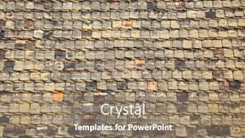  Presentation with dark ages - Presentation design featuring roof with dark aged tiles background and a coral colored foreground