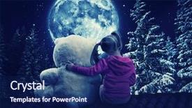  Presentation with roof - Presentation having roof with toy bear background and a navy blue colored foreground