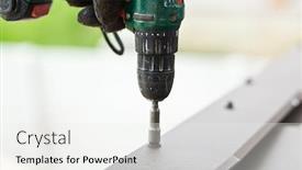  Presentation with tile - Slide deck consisting of roofer-worker-screwing-the-metal background and a white colored foreground