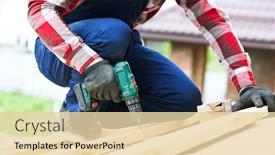  Presentation with roof - Slide deck enhanced with roofer-worker-screwing-the-plank background and a lemonade colored foreground