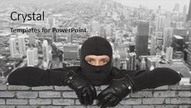  Presentation with ninja - Audience pleasing slide deck consisting of roofers ninja against the backdrop backdrop and a light gray colored foreground
