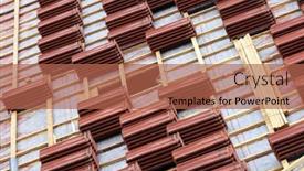  Presentation with ceramic tiles - Presentation theme consisting of roofing-construction-with-clay-roof background and a red colored foreground