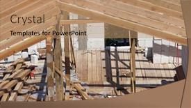  Presentation with ceramic tiles - Theme featuring roofing-construction-with-clay-roof background and a coral colored foreground