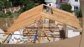  Presentation with ceramic tiles - Slides enhanced with roofing-construction-with-clay-roof background and a coral colored foreground