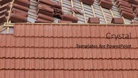  Presentation with ceramic tiles - Slide deck enhanced with roofing-construction-with-clay-roof background and a coral colored foreground