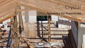  Presentation with ceramic tiles - Presentation featuring roofing-construction-with-clay-roof background and a coral colored foreground