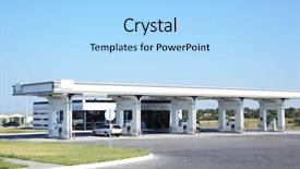  Presentation with petrol station - PPT layouts with roofing cost - petrol station in countryside background and a light blue colored foreground