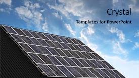  Presentation with solar panel - Audience pleasing slides consisting of roofing cost - solar panel on the roof backdrop and a teal colored foreground