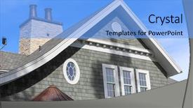 Presentation with house - Beautiful PPT layouts featuring roofing shingles - close up detail backdrop and a light blue colored foreground