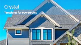  Presentation with roofing shingles - Audience pleasing slides consisting of roofing shingles - roof of the house backdrop and a teal colored foreground