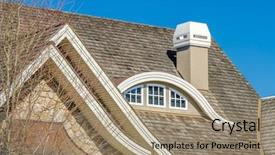  Presentation with roofing shingles - Presentation theme having roofing shingles - roof of the house background and a coral colored foreground