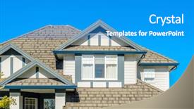  Presentation with roofing shingles - Amazing presentation design having roofing shingles - top of the house backdrop and a teal colored foreground