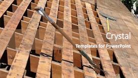  Presentation with construction materials - Presentation theme with roofs are an important part background and a coral colored foreground