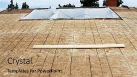  Presentation with construction site construction - Presentation theme enhanced with roofs are an important part background and a coral colored foreground