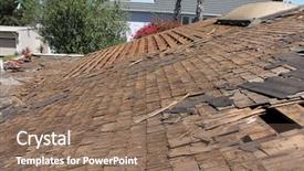  Presentation with construction materials - Colorful presentation theme enhanced with roofs are an important part backdrop and a violet colored foreground