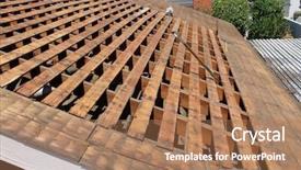  Presentation with construction materials - PPT theme consisting of roofs are an important part background and a coral colored foreground