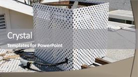  Presentation with construction site construction - Presentation theme enhanced with roofs are an important part background and a gray colored foreground