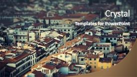 Presentation with old buildings - Amazing presentation theme having roofs-of-old-buildings backdrop and a tawny brown colored foreground