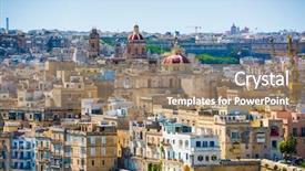  Presentation with beautiful houses - Presentation theme enhanced with roofs of valletta in malta background and a coral colored foreground