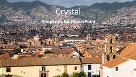  Presentation with city buildings - Slide set consisting of rooftop-buildings-of-cusco-city background and a seafoam green colored foreground