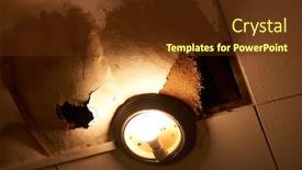  Presentation with cause - Cool new slide deck with rooftop-leakage-cause-the-ceiling backdrop and a tawny brown colored foreground