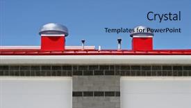  Presentation with fire station - Slide deck having rooftop of a new fire background and a teal colored foreground