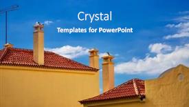  Presentation with antenna - Amazing slides having rooftop-of-the-old-building backdrop and a teal colored foreground