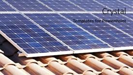 Presentation with solar panels - Amazing presentation theme having rooftop solar panels backdrop and a  colored foreground