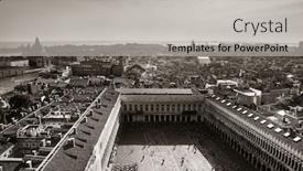  Presentation with historical buildings - PPT theme enhanced with rooftop view from the bell tower of historical buildings at piazza san marco in venice italy background and a light gray colored foreground