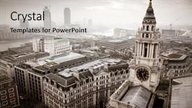  Presentation with foggy - Colorful presentation design enhanced with st paul's cathedral backdrop and a light gray colored foreground