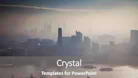  Presentation with foggy - Slide set consisting of church financials - rooftop view over london background and a gray colored foreground