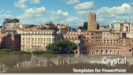  Presentation with rome - Audience pleasing slide set consisting of rooftop view with ancient architecture backdrop and a coral colored foreground