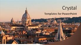  Presentation with ancient greece and rome - Colorful PPT theme enhanced with rooftop view with ancient architecture backdrop and a lemonade colored foreground