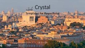  Presentation with ancient greece and rome - Colorful PPT theme enhanced with rooftop view with ancient architecture backdrop and a light gray colored foreground