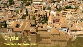  Presentation with granada - Colorful PPT theme enhanced with rooftops of granada andalousia spain backdrop and a tawny brown colored foreground